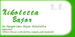 nikoletta bajor business card